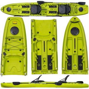 Dwuosobowy modułowy kajak rekreacyjny 475 cm składany kajak 3 moduły zestaw